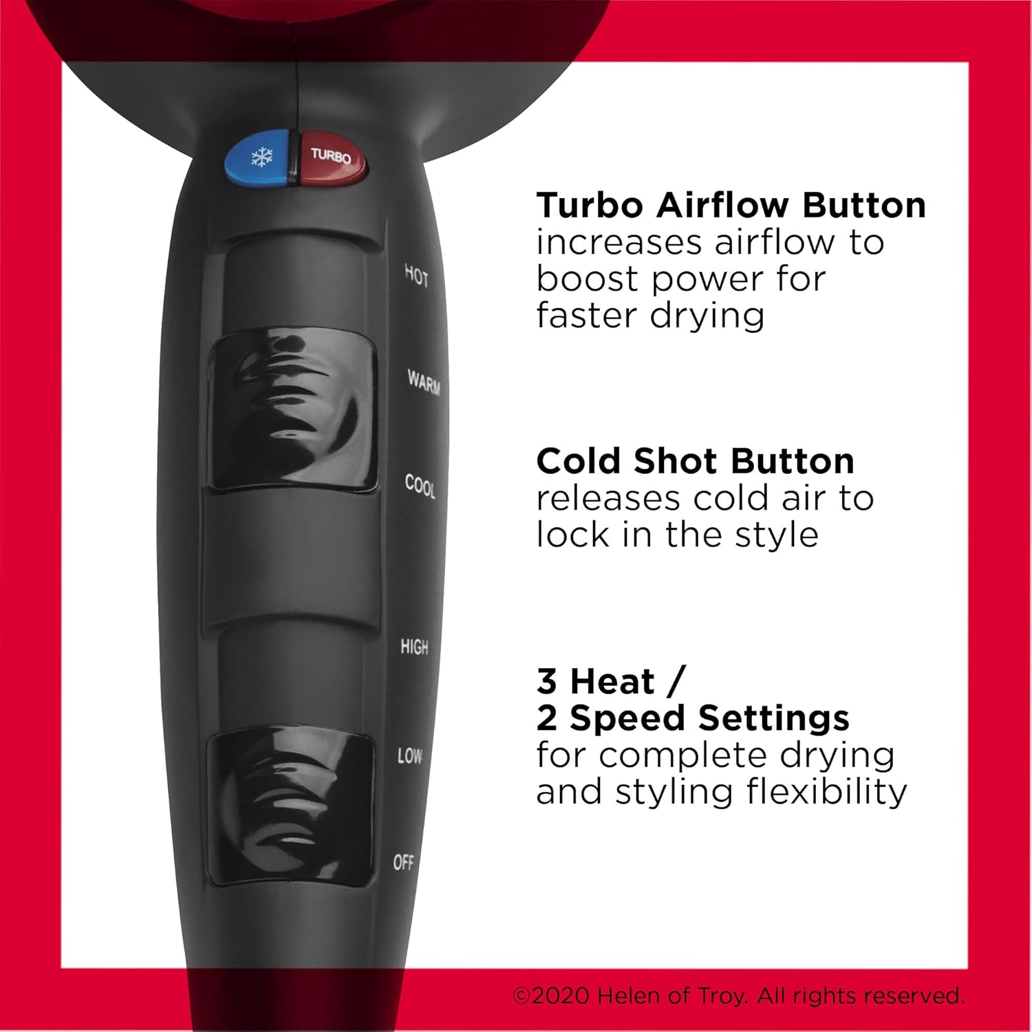 REVLON Turbo Hair Dryer | 1875 Watts of Maximum Shine, Fast Dry (Silver) - Image 3