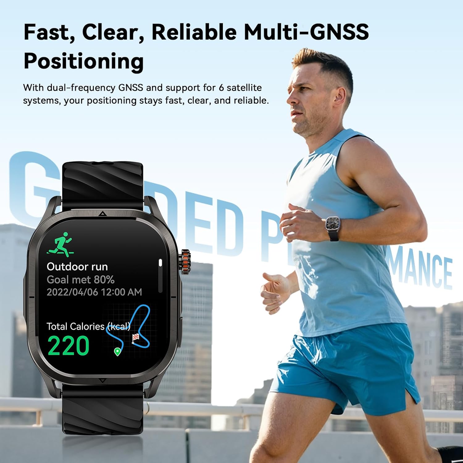 KOSPET Magic P10 Smart Watch with GPS & Compass, Stainless Steel Body, 50-Day Battery, 1.96" AMOLED, 5ATM Waterproof, Compatible for Android & iOS - Image 2