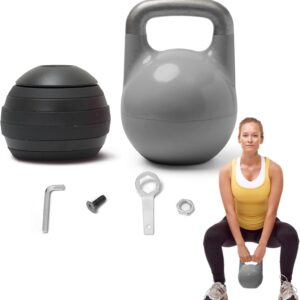 Kettlebell Kings Adjustable Kettlebell Set, 26-70 lb – Strength Training Kettlebells with 7 Plates – Secure Lock System and Durable Steel Kettle Bell for Swings, Squats, Presses and Full-Body Training