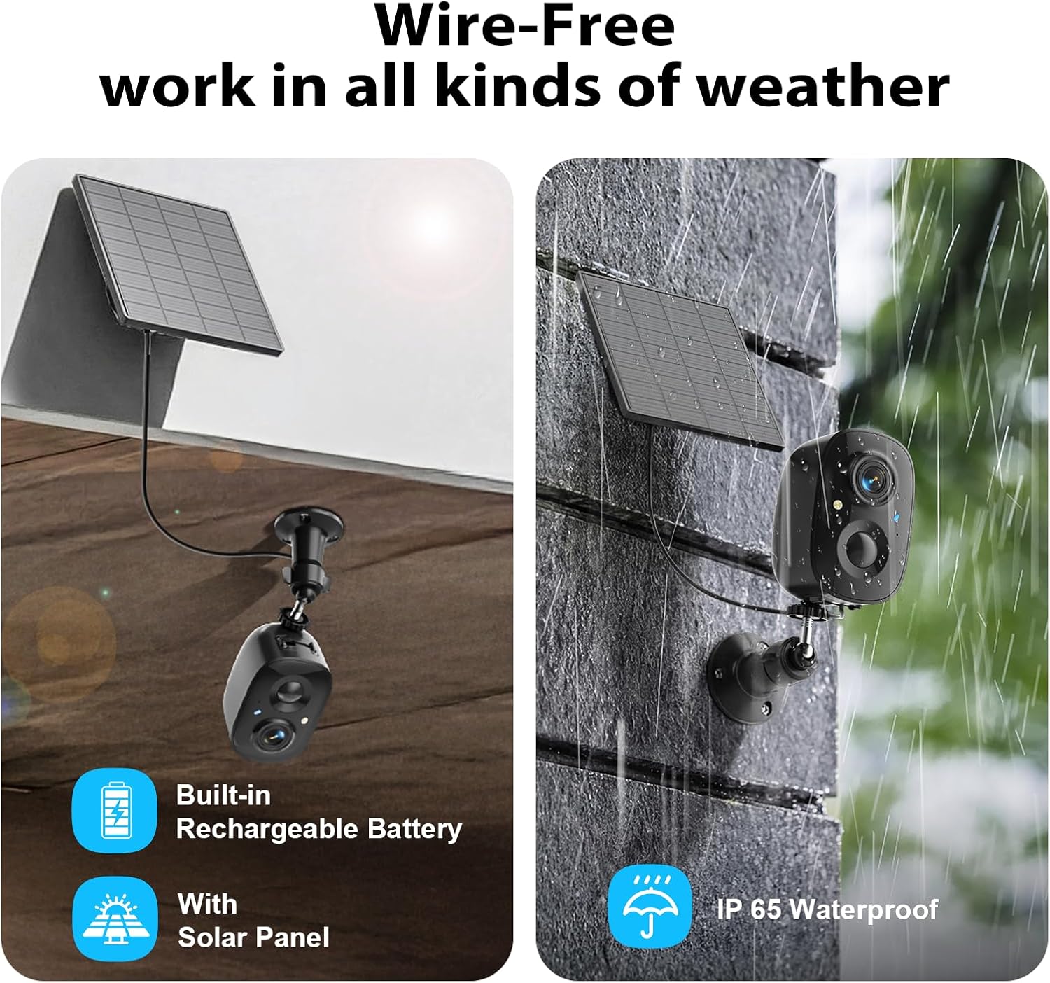 Security Cameras Wireless Outdoor 2K Solar Powered WiFi Cameras for Home Security,AI Motion Detection,Siren Alarm,Spotlight Color Night Vision,2-Way Audio,SD/Cloud Storage - Image 2
