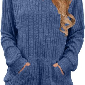 Bosmeer Womens Long Sleeve Shirts Kangaroo Pocket Fashion Hoodies Fall Pullover Sweatshirts