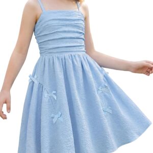 Girls Summer Dress Flowy Party Fancy Cami Dresses for Girls Sleeveless Sundress Beach Outfits Cute Short Dress
