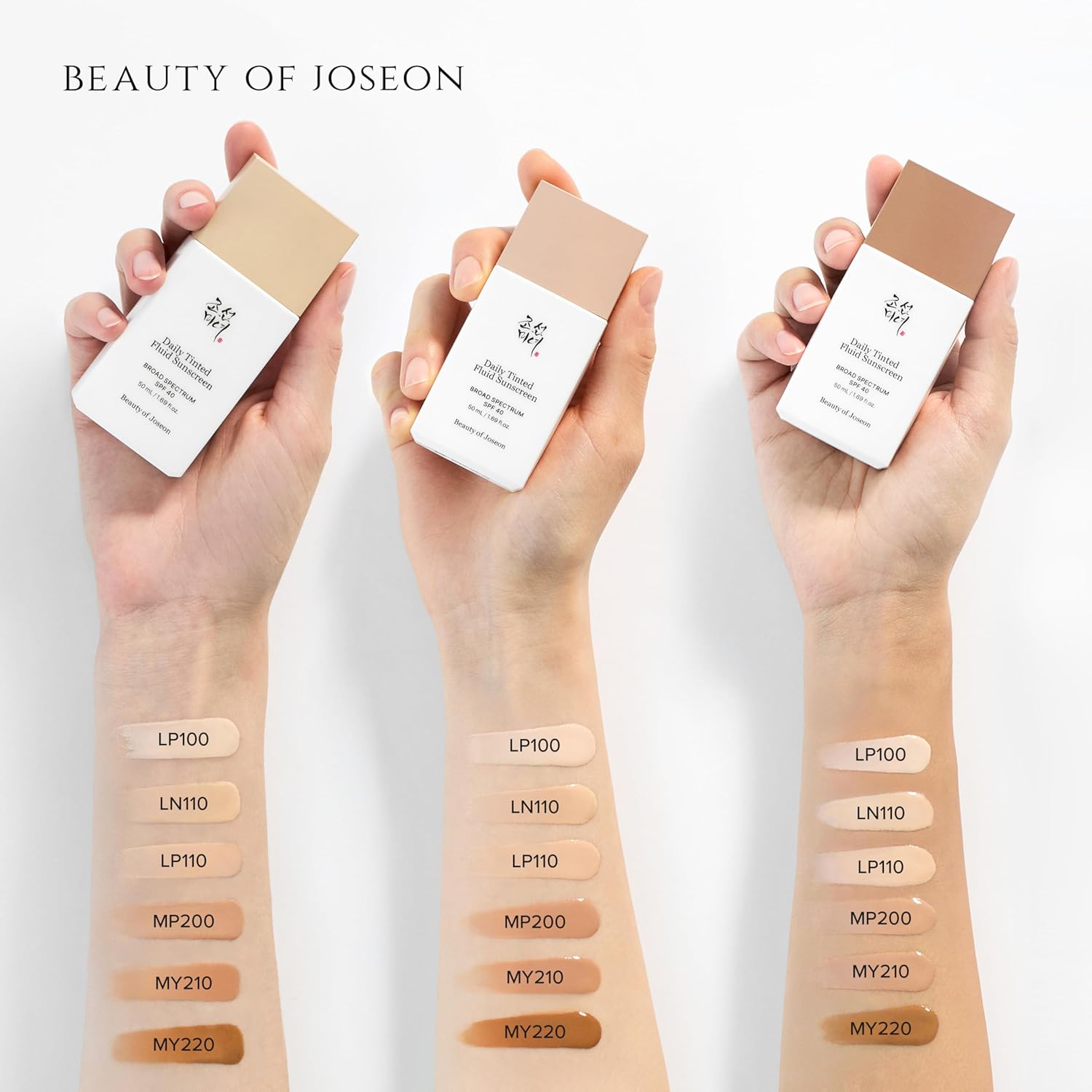 Beauty of Joseon Daily Tinted Fluid Sunscreen 12 Shades for Face Moisturizing Broad Spectrum SPF 40 Korean Skincare 50ml, 1.69 fl.oz #LN110 | 12 Shades, for Face, Moisturizing, Broad Spectrum, Korean Skincare, #LN110 - Image 4