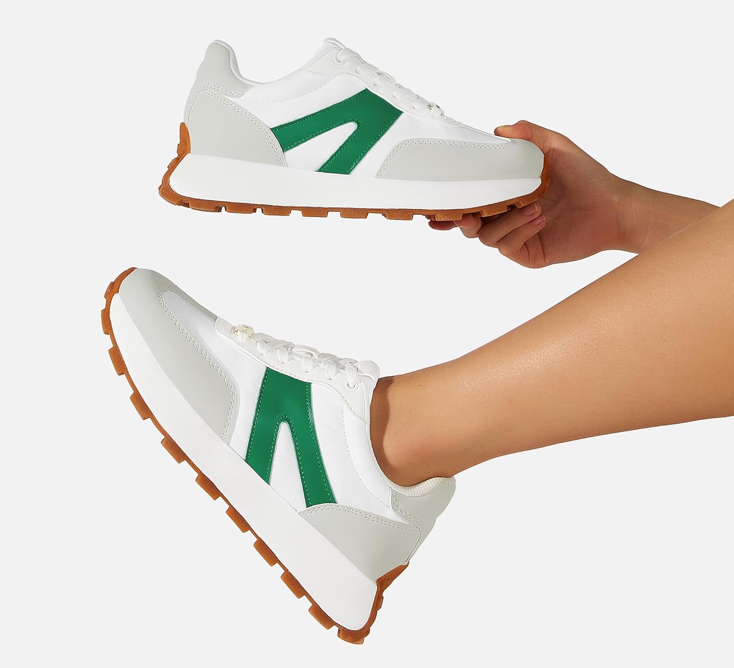 LUCKY STEP Women's Platform Fashion Sneakers Retro Classic Trainers Casual Lace-up Stylish Tennis Running Walking Shoes - Image 9