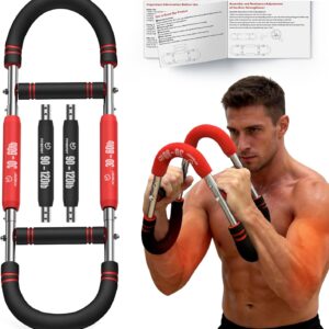 FitBeast Twister Arm Trainer, 4 Progressive Resistance Levels (30-120 lbs), 4-Spring Adjustable Arm & Chest Workout Equipment, Upper Body Strength Training Equipment for Home Gym