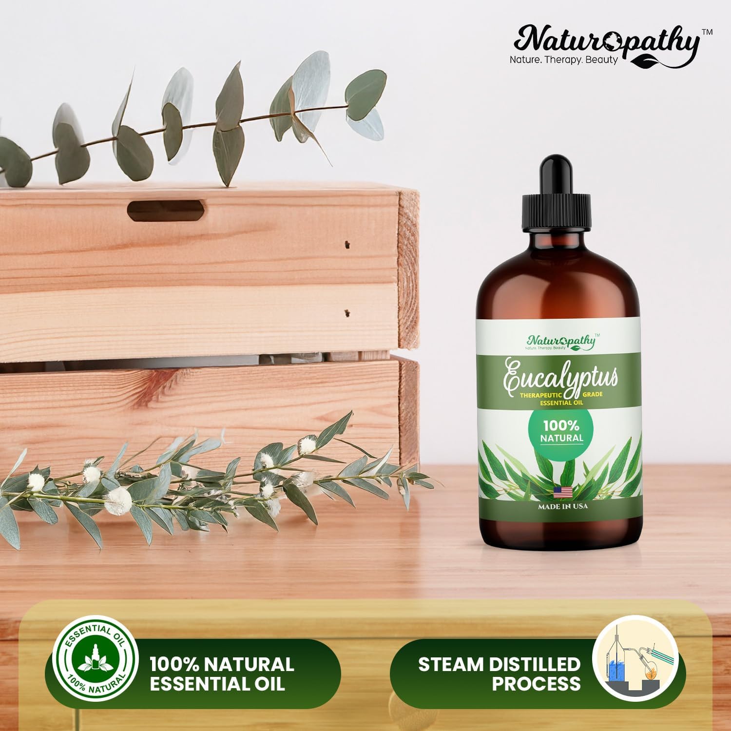 Naturopathy Eucalyptus Essential Oil, Therapeutic Grade, Premium Quality Perfect for Aromatherapy (4 fl oz) - Image 8