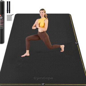 Extra Large Yoga Mat – 72″x48″ or 78″x57″, 1/4″–1/2″ Thick Mat for Women & Men, TPE Non-Slip Pilates Mat for Home Gym, Yoga, Stretching, Meditation
