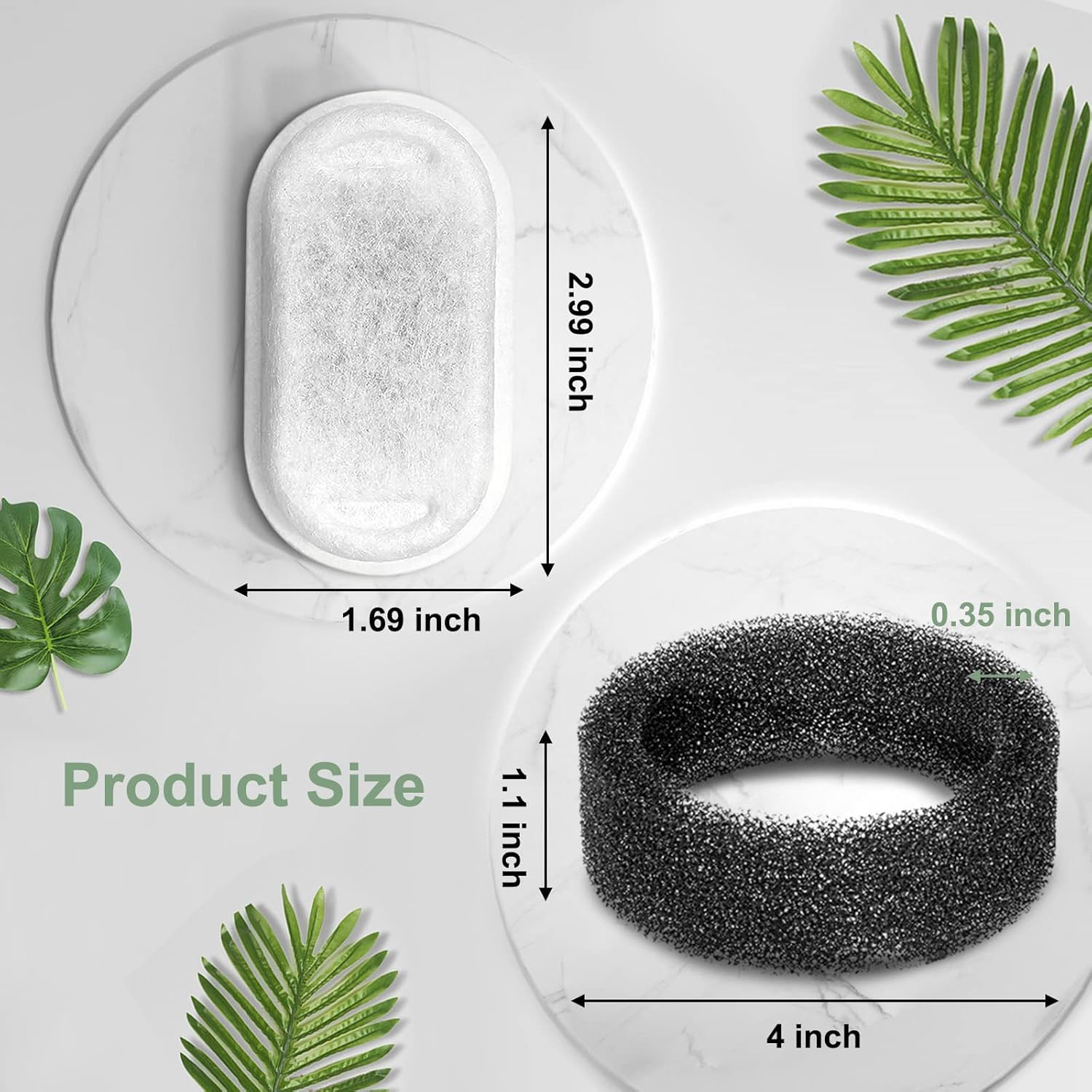 Cat Water Fountain Filters, Compatible with Stainless Steel Pet Fountain 8 Filters with 8 Sponges Replacement Filters for Cat Fountain (8 Filters& 8 Sponges) - Image 5