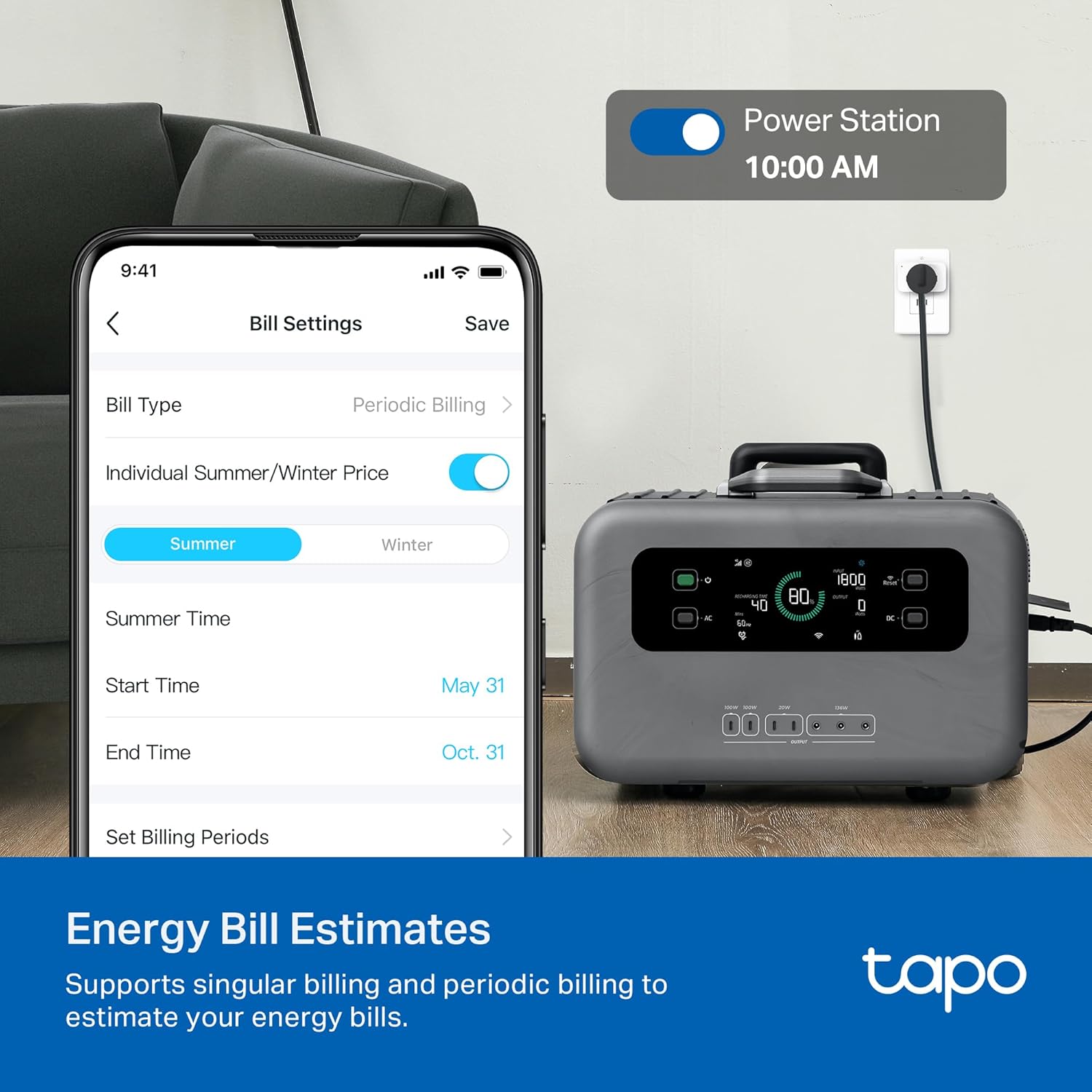 TP-Link Tapo Smart Plug Mini, Matter Compatible, Compatible with Alexa, Google Home & Samsung SmartThings, Energy Monitoring, 15A, UL Certified, 2.4G Wi-Fi Only, Tapo P110M(4-Pack) - Image 5