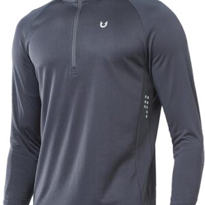NORTHYARD Quarter Zip Pullover Men Running Shirt Long Sleeve Moisture Wicking Quick Dry Athletic Workout Shirts