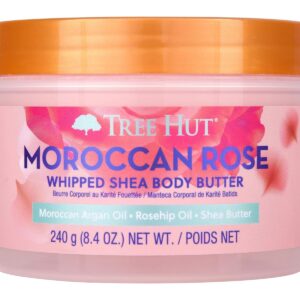 Tree Hut Moroccan Rose Whipped Shea Body Butter, Hydrating & Nourishing Body Lotion with Natural Oils, Moisturizer for Soft & Smooth Skin, 8.4 Oz