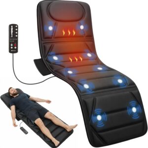 CooCoCo Full Body Massage Mat with Heat, 10 Motors Vibrating Back Massager, Back Massager with Heat, for Bed, Sofa, Massage Mattress Pad, Back Massage for Dad Mom, Gifts for Men Women(Vibration Only)