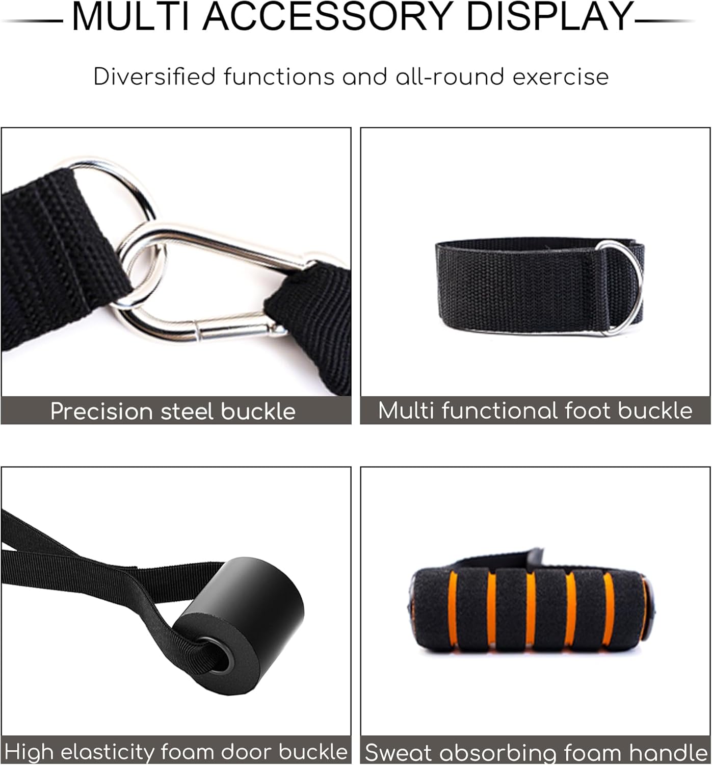 Resistance Bands Set with Door Anchor Training System, 5 Colors Stackable up to 150LBS, Includes 5-Angle Door Training Tool, Home Full Body Workout Bands, Handles, Ankle Straps, Portable Bag - Image 4