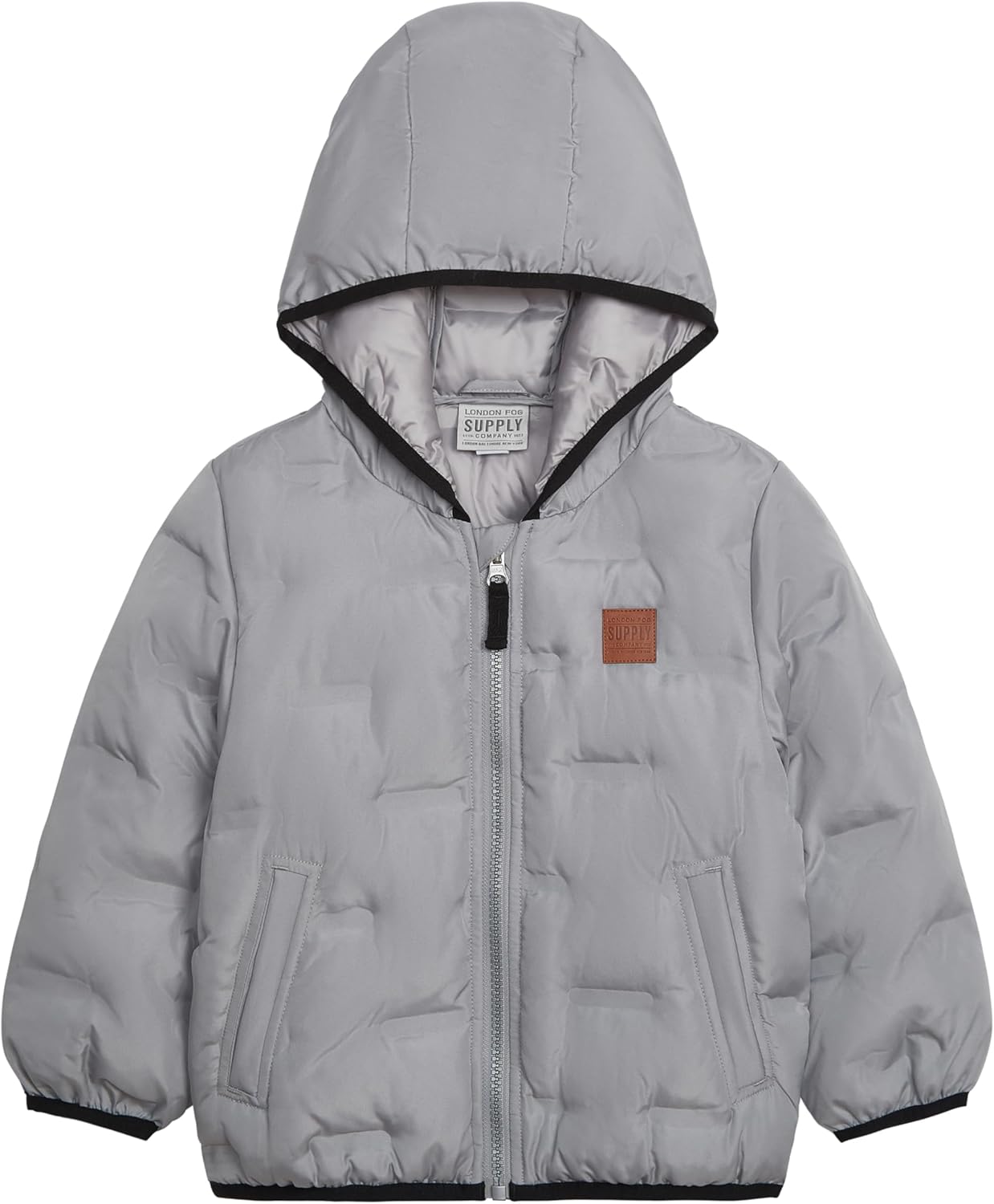 LONDON FOG girls Midweight Quilted Puffer Jacket Hooded Coat
