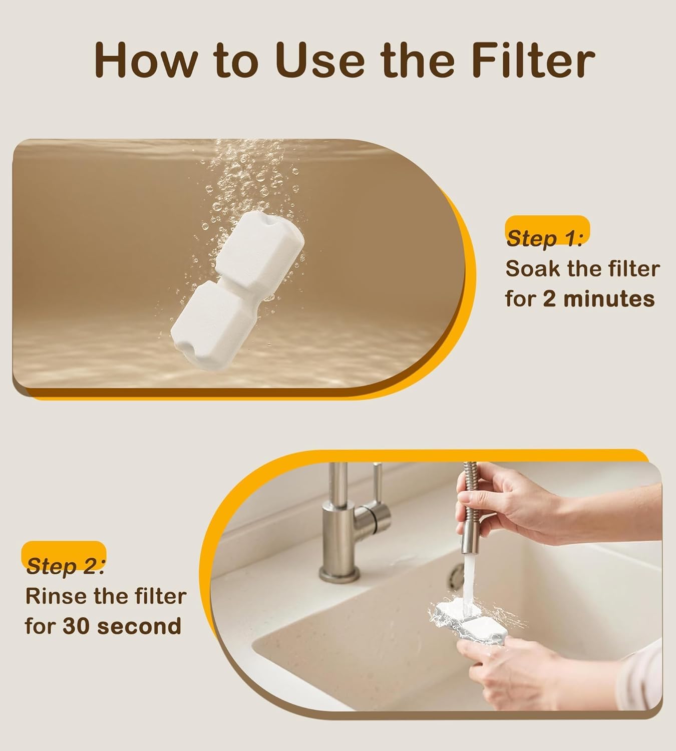 Cat Water Fountain Filter Replacement: 6Pack Pet Fountain Filters of 6 Carbon Filters & 6 Sponges - Use for HOOISE 74oz Automatic Pet Fountain Cat Water Dispenser S15 - Image 4