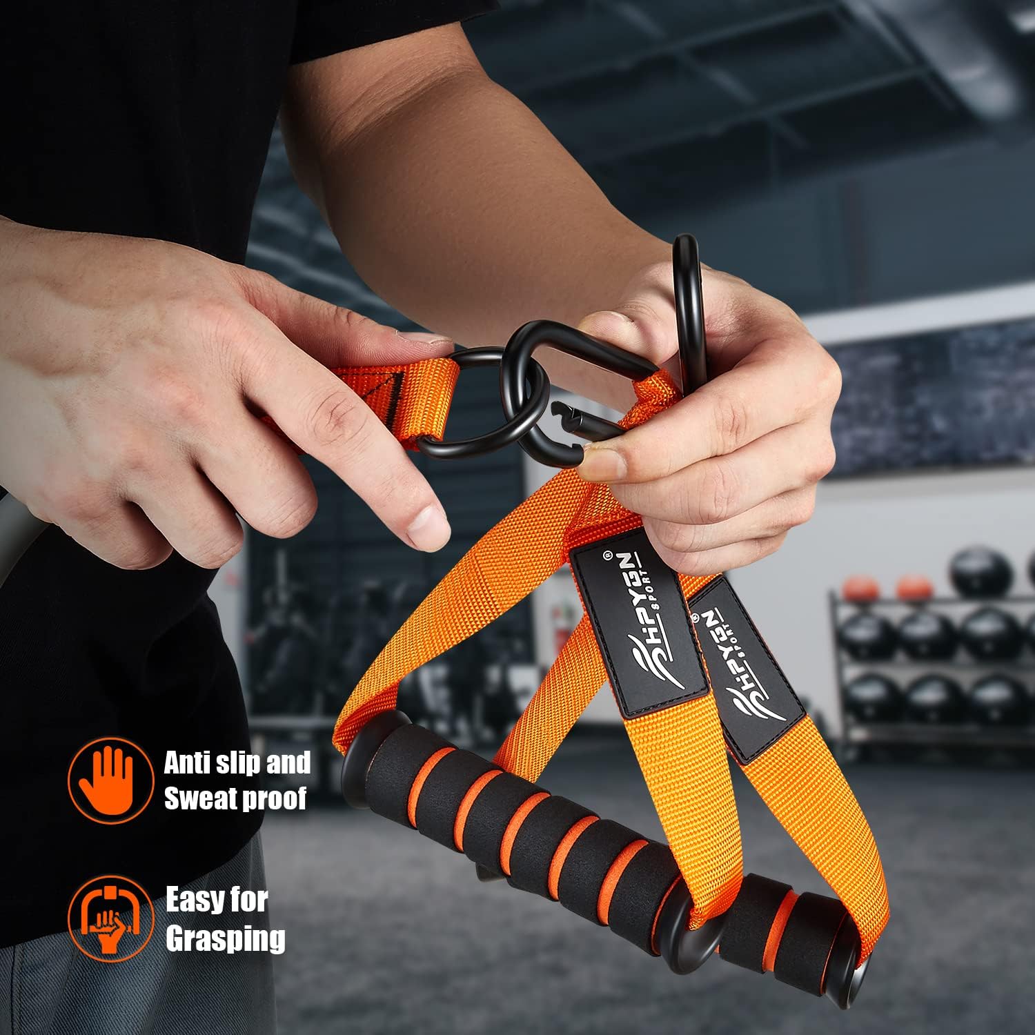 HPYGN Heavy Resistance Bands, 300LBS Exercise Bands for Working Out, Fitness Bands with Handles, Workout Bands for Men, Weight Bands Set for Muscle Training, Strength, Slim, Yoga, Home Gym Equipment - Image 8