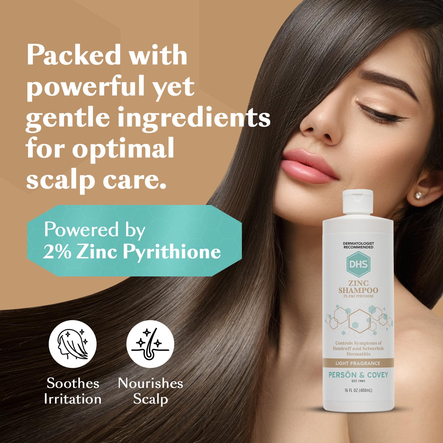 DHS Zinc Shampoo – Dandruff Shampoo – for Flaky and Dry Scalp with 2% Zinc Pyrithione, 16 oz - Image 5