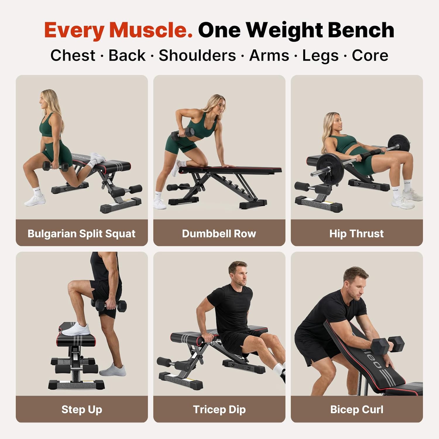 YOLEO Adjustable Weight Bench for Home Gym, ASTM-Certified 827LBS, 98% Pre-Assembled, Foldable Gym Bench with 84 Positions Incline Decline Flat, Wider Seat - Image 8