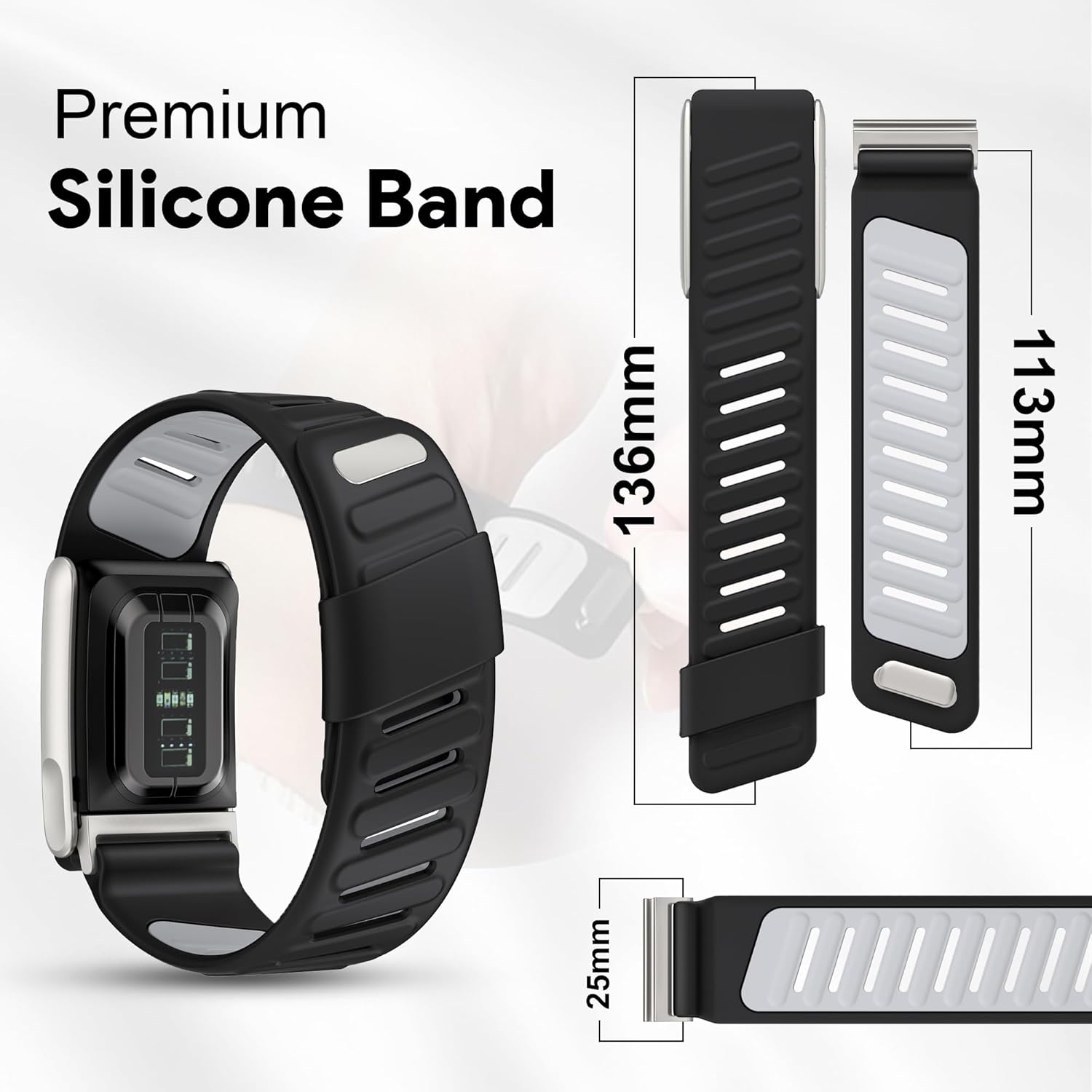 DADO Silicone Sport Replacement Band Compatible with WHOOP 5.0, One, Peak, and Life Fitness Tracker – Breathable, Durable & Comfortable | Not for Whoop Gen 4 - Image 3
