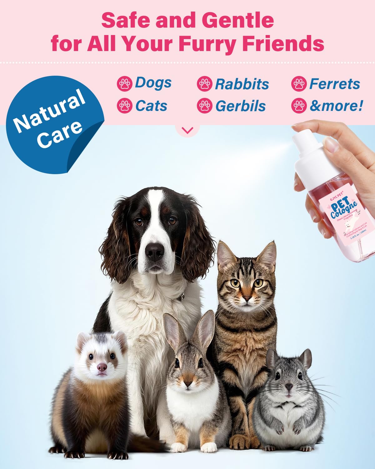 Dog & Cat Cologne | Long-Lasting Classic Powdery Scent | Fur-Conditioning, Non-Sticky Odor Control Formula | Travel-Friendly, 3.38 fl. oz - Image 6