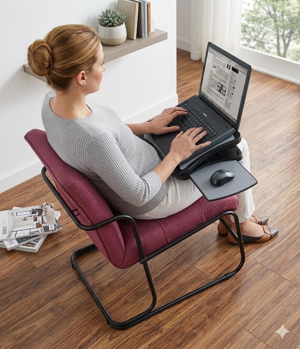 MAX SMART Laptop Lap Pad Laptop Stand with Attached Mouse Pad, Cushion and USB Cooling Fan, Non-Slip Heat Shield Tablet Computer Stand for Sturdy Work Station for Home, Office, Bed Sofa, Couch and Car - Image 6