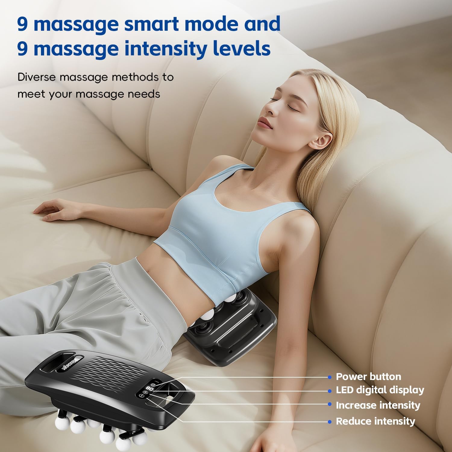 cotsoco 20-Head Massage Gun Set, Deep Tissue Percussion Massager with 9 Modes and 9 Intensities, Quiet Handheld Muscle Massager for Back, Shoulders, Legs, Foot & Body Pain Relief - Image 4