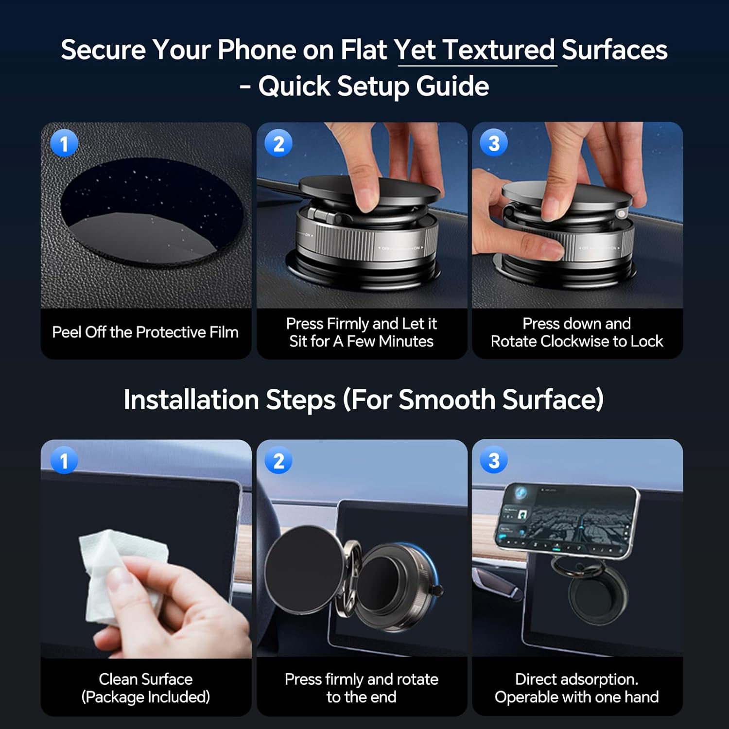 Magnetic Phone Holder for MagSafe, 360° Adjustable Car Phone Mount with 96+LBS Strongest Suction & 2800gf Strongest Magnetic for Dashboard/Gym/Mirror, Compatible with iPhone & Android - Image 6