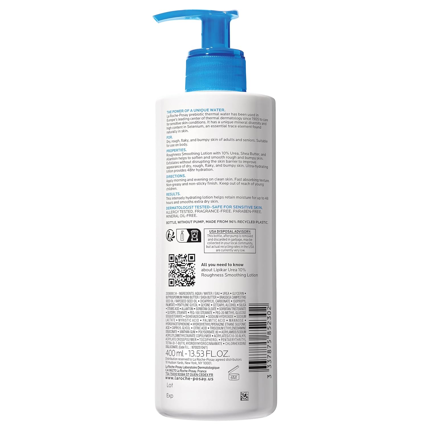 La Roche-Posay Lipikar Urea 10% Roughness Smoothing Lotion, Body Lotion For Dry Skin With 10% Urea + Shea Butter + Allantoin, Rough And Bumpy Skin Lotion, Softens & Smooths Skin With 1 Application - Image 7