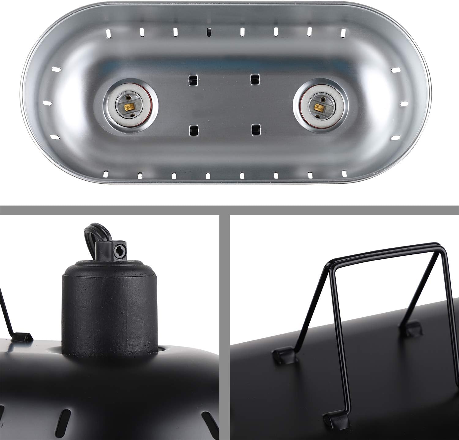 DXOPHIEX 15inch Dual Reptile Light Fixture, Max 150W Dual Reptile Heat Lamp with Separate Switches, Double Dome Lamp UVB Light Fixture for Bearded Dragon, Turtles, Snake and Lizard Terrarium - Image 2