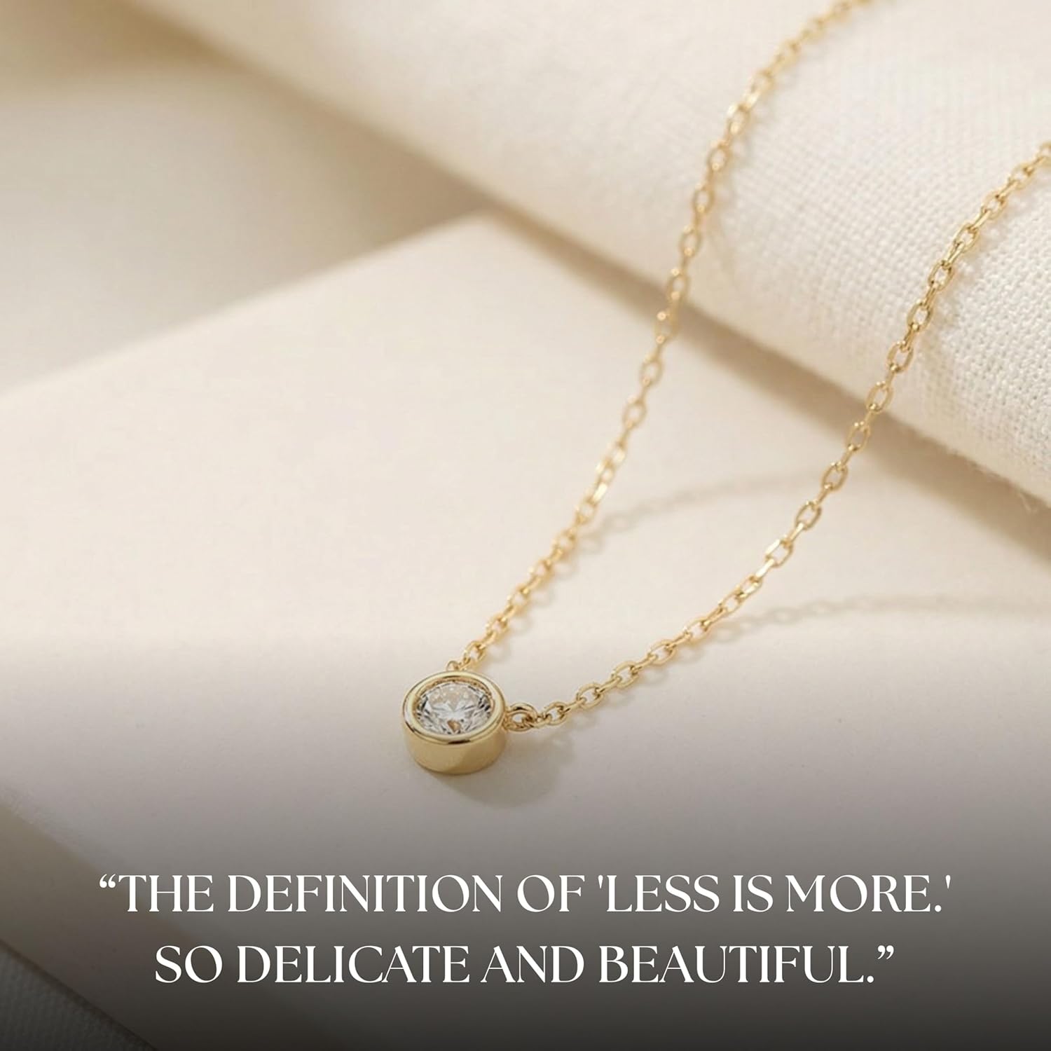 Galis Dainty Necklace - Silver, Gold Plated 18" Choker for Women with Dainty Small Round Faux Diamond Necklace Pendant, Necklaces Women with CZ Solitaire Lobster Clasp, Minimalist Gift - Image 5