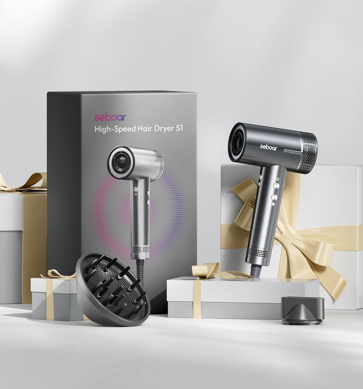 High-Speed Ionic Hair Dryer with Diffuser, Professional LCD Display Thermo-Control Blow Dryer, 1500W Fast Dry, 500 Million Negative Hairdryer, Low Noise, Lightweight for Travel Home Salon - Image 7