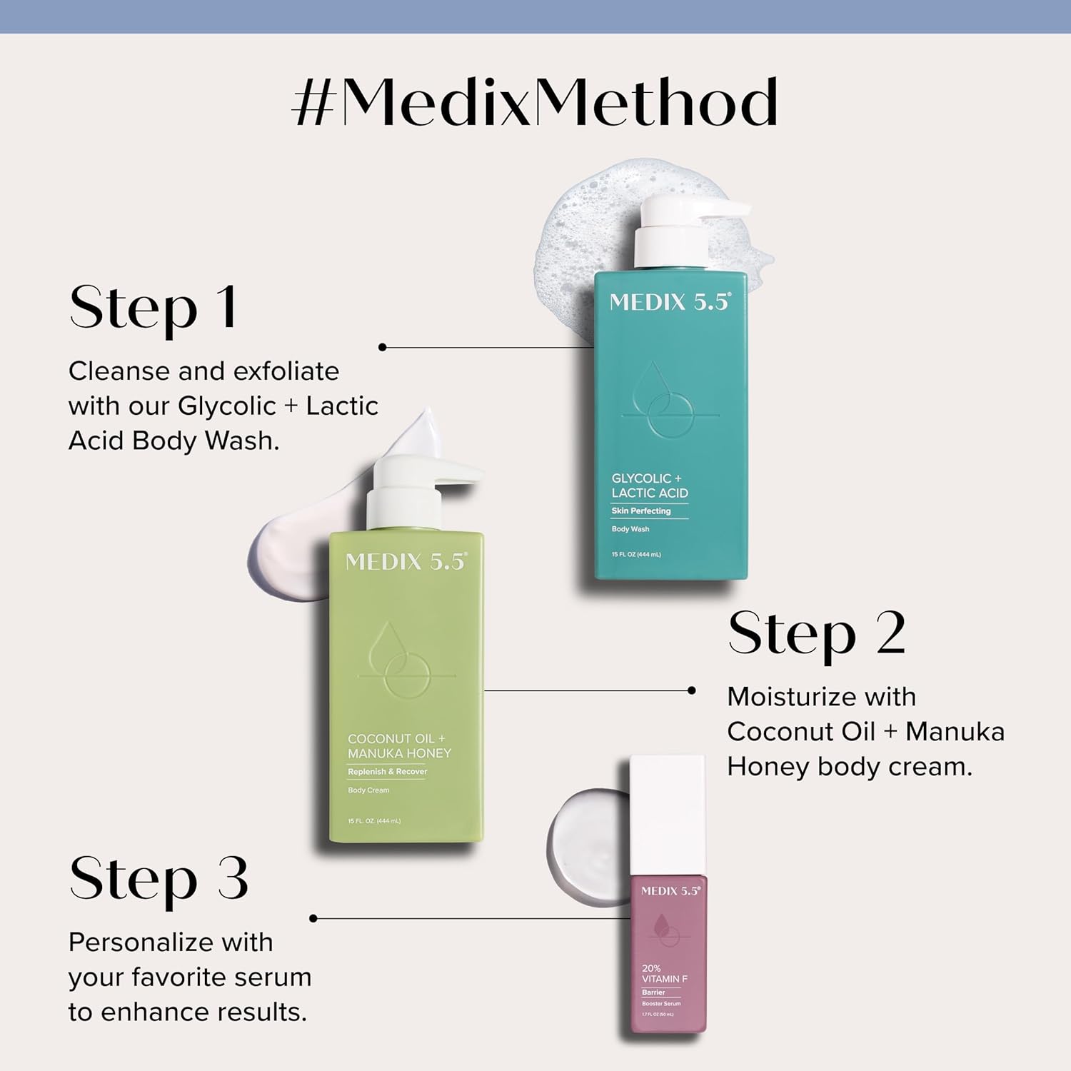 Medix 5.5 Men & Women Coconut Body Lotion + Manuka Honey Cream | Natural Coconut Oil Lotion | Moisturizer Cream Body Butter Skin Care Balm | Stretch Marks, Cellulite, & Dry Skin |15 Fl Oz - Image 5