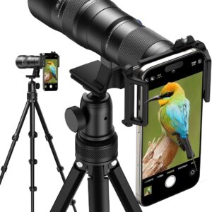 MIAO LAB 20-60X Zoom Telephoto Lens for Smartphones | High-Power Phone Lens Kit with Tripod & Universal Clip | Compatible with iPhone 17/16/15/14/13 Series, Samsung & Android Devices