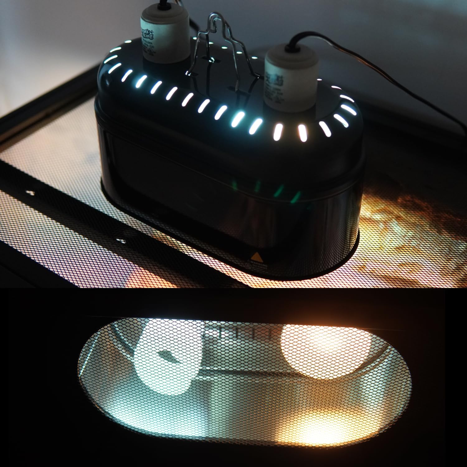 Reptile Dual Light Fixture, Double Deep Dome for Reptile Light/Heat Lamp/UVB Light, Snap-on Lamp Fixture Holder for Beared Dragon/Snake/Turtle/Lizard Tank Accessories - Image 4