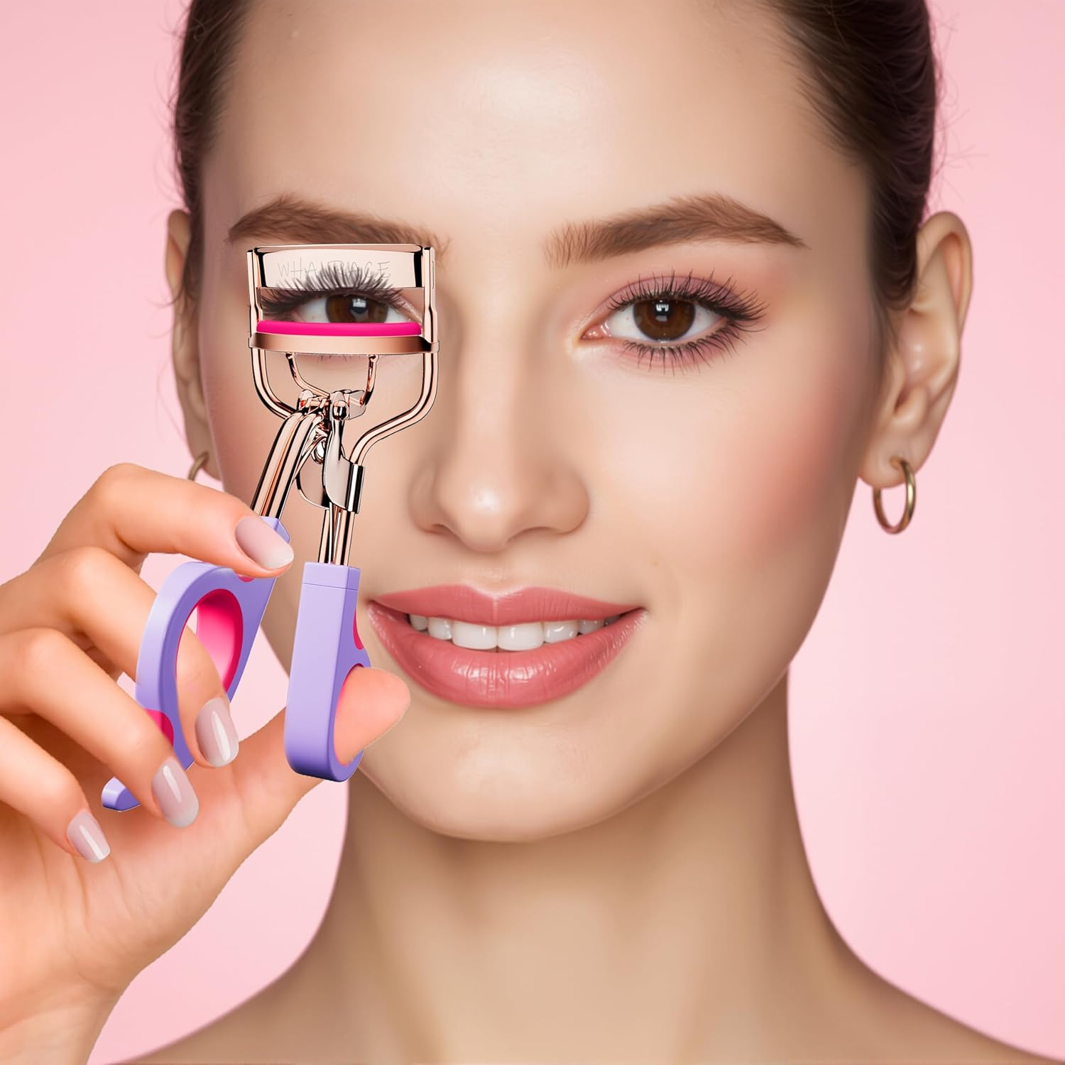 Eye Lash Curler with 6 Replacement Pads, Whalrace Eyelash Curlers Superior Curling Effect, Beautiful and Easy to Identify, Valentine's Day Gift for Her, Beauty Enthusiasts -Rose Gold Purple Red - Image 5