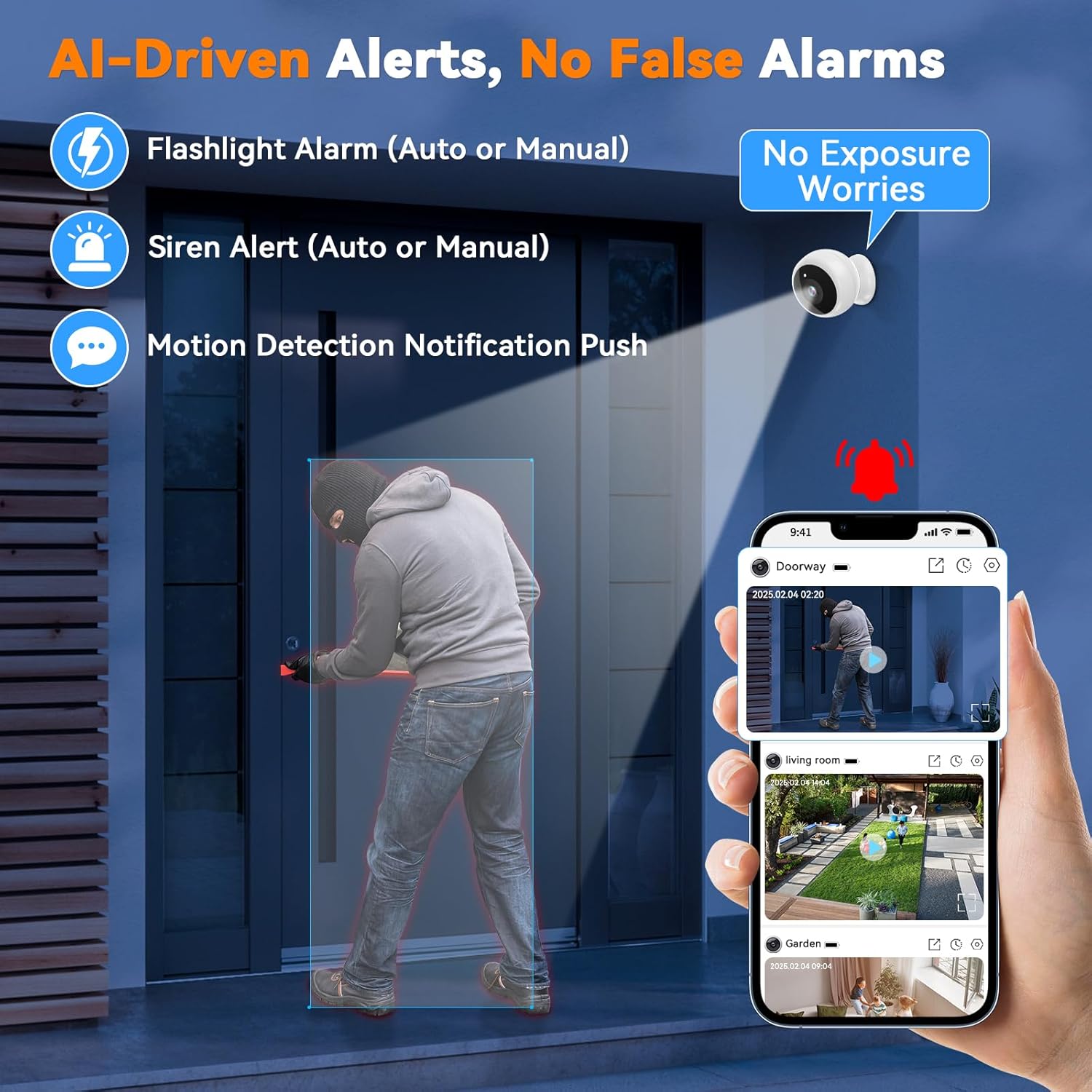 Thybro Magnetic Security Camera Wireless - 4Pack AI Motion Detection, 2K HD Video, Battery Powered, Ease of Setup, 2-Way Audio,IR Color Night Vision, Waterproof, Outdoor & Indoor Surveillance - Image 7