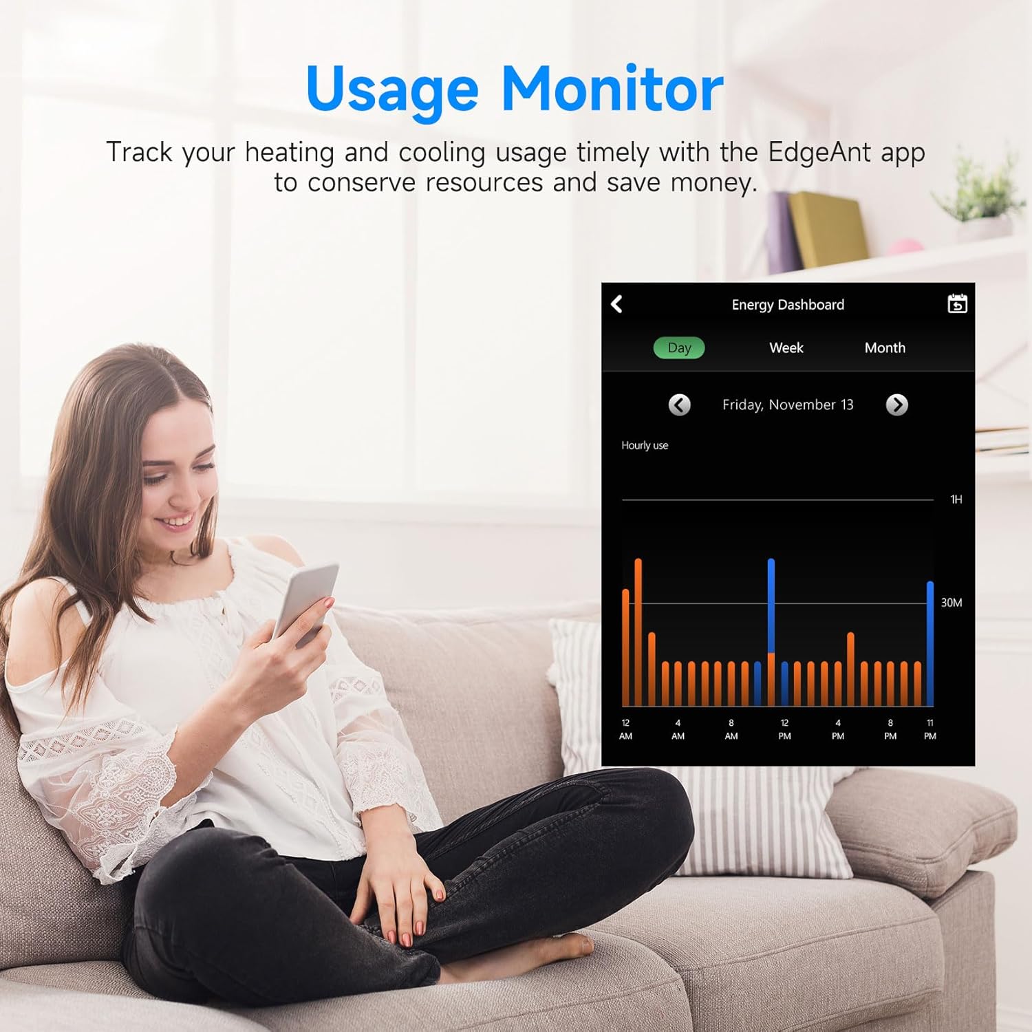 Smart Thermostats for Home, WiFi Thermostats Compatible with Alexa and Google Assistant,7day x 8period Programmable Control Tuya/Smart Life, Energy Saving, C-Wire Require (Black) - Image 6
