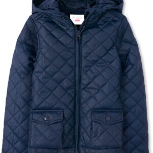 The Children’s Place Girls’ Zip Up Quilted Hooded Jacket