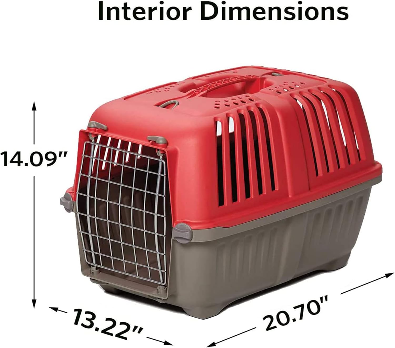 MidWest Homes for Pets Spree Travel Carrier - Hard-Sided Dog & Cat Carrier, Small Pet Travel Crate with Handle, Ventilated Design, Easy Assembly, 22-Inch, Red - Image 4