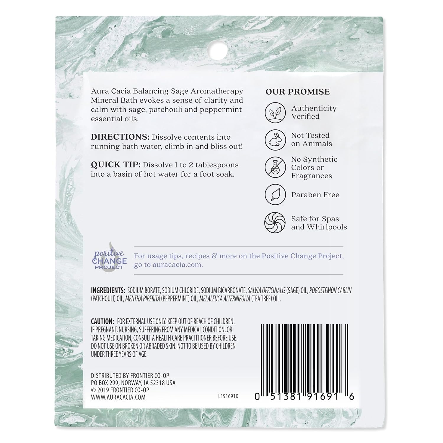 Aura Cacia Sage Mineral Bath 2.5 oz. - Image 2