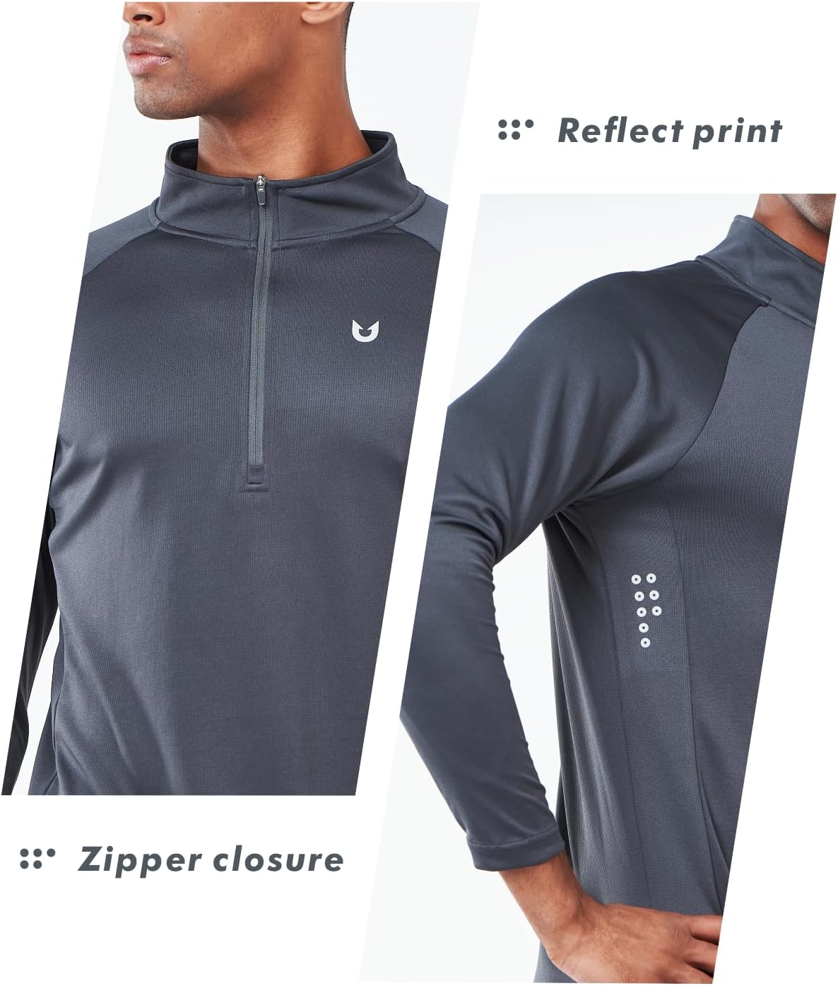 NORTHYARD Quarter Zip Pullover Men Running Shirt Long Sleeve Moisture Wicking Quick Dry Athletic Workout Shirts - Image 5