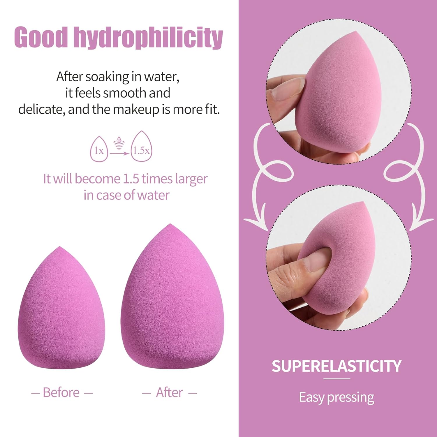 Makeup Sponges BS-MALL10 Pcs Premium For Foundation - Makeup Blending Sponge Set With Finger & Triangle Puffs For Multi-purpose Use, Travel Essential & Daily Makeup with Case - Image 3