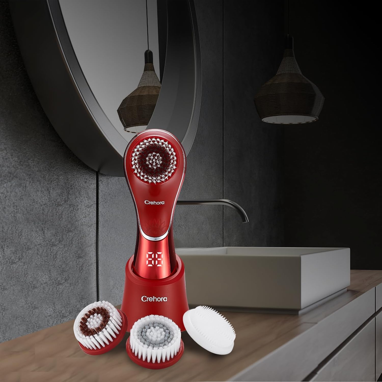 Facial Cleansing Brush, Electric Face Scrubber, Facial Cleansing Brush Rechargeable IPX-7 Waterproof Rotating Face Scrubber for Exfoliating, Massaging and Deep Cleansing with 4 Brush Heads - Image 7