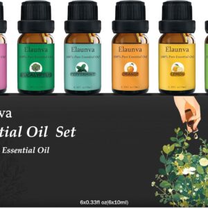 Essential Oils Aromatherapy Set – 6 Oils for Diffusers, Home Care, Candle Making Scents, Fragrance, Humidifiers,Tree Eucalyptus Lavender Orange Peppermint Lemon Gifts (6 * 10mL)