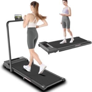 Walking Pad, 2.5HP Walking Pad Treadmill with Handle Bar, 3 in 1 Portable Under Desk Treadmills for Home,Foldable Treadmill for Small Space,Compact Home Treadmills with Remote Control,300LBS Capacity