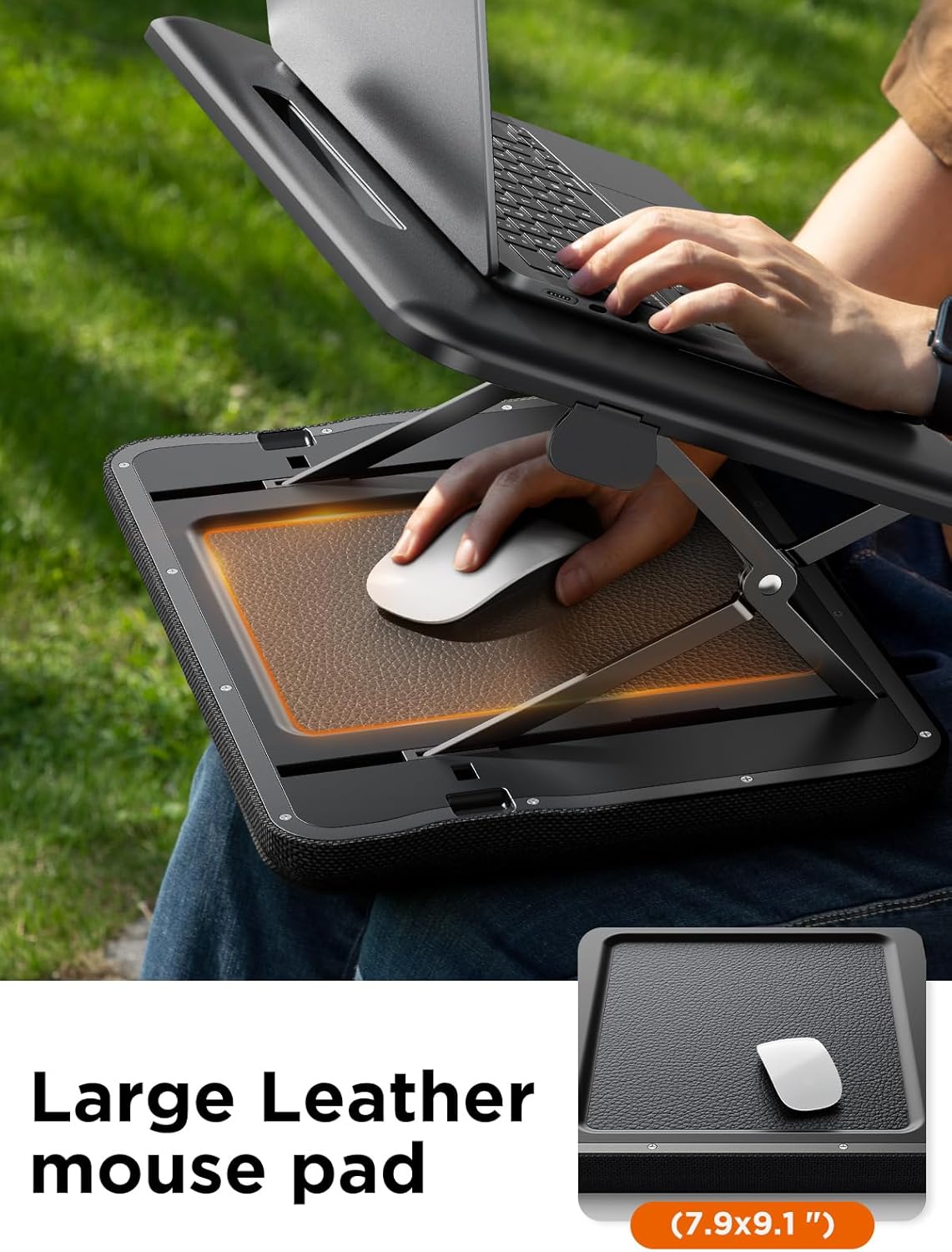 SAIJI Height & Tilt Adjustable Lap Desk, Portable Laptop Stand for Bed, Car, Couch and Recliner, Foldable Lap Desks - Up to 15.6 Inch Laptops - Image 8