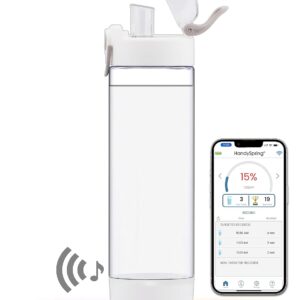 Smart Water Bottle with Reminder To Drink Water, Lights And Sound, Water Intake Tracker, Rechargeable, Tritan Plastic, Spout Hydrate Glow Bottle 26 Oz, Smart Hydration Reminder (white)