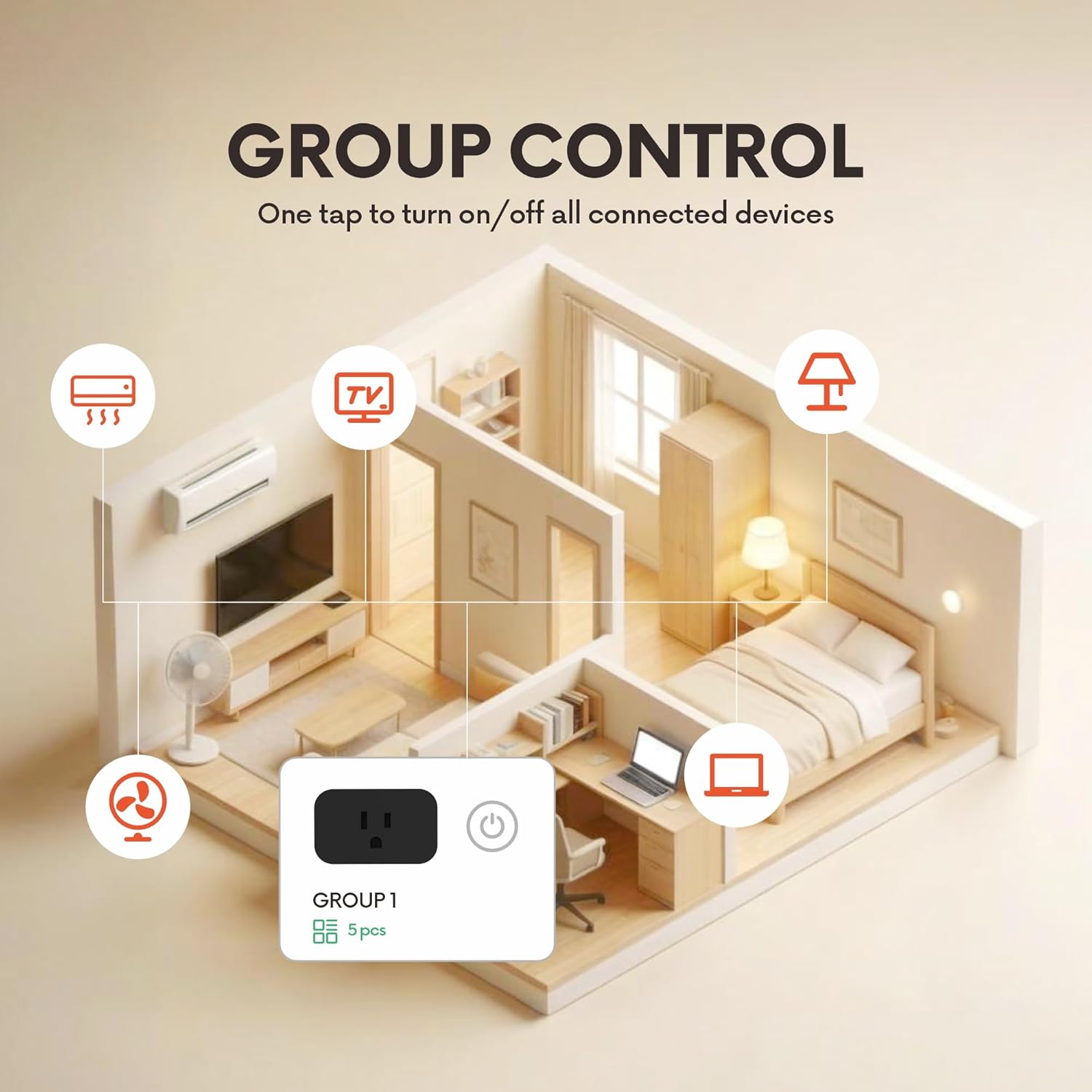 BXST WiFi Smart Plug 15A 1800W, Smart Outlet with Timer & Countdown, Voice Control with Alexa & Google Home, 2.4GHz WiFi Socket for Home Appliances, No Hub Required, CE FCC Listed, 1 Pack, Black - Image 4