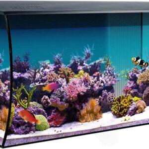 Fluval Flex 32.5 Marine Salt Water Aquarium Kit – Fish Tank for Fish, Coral & More – Comes with LED Lights, Filtration System & More – 32.5″ x 15.75″ x 15.35″ – 123 L, 32.5 Gal. – Black