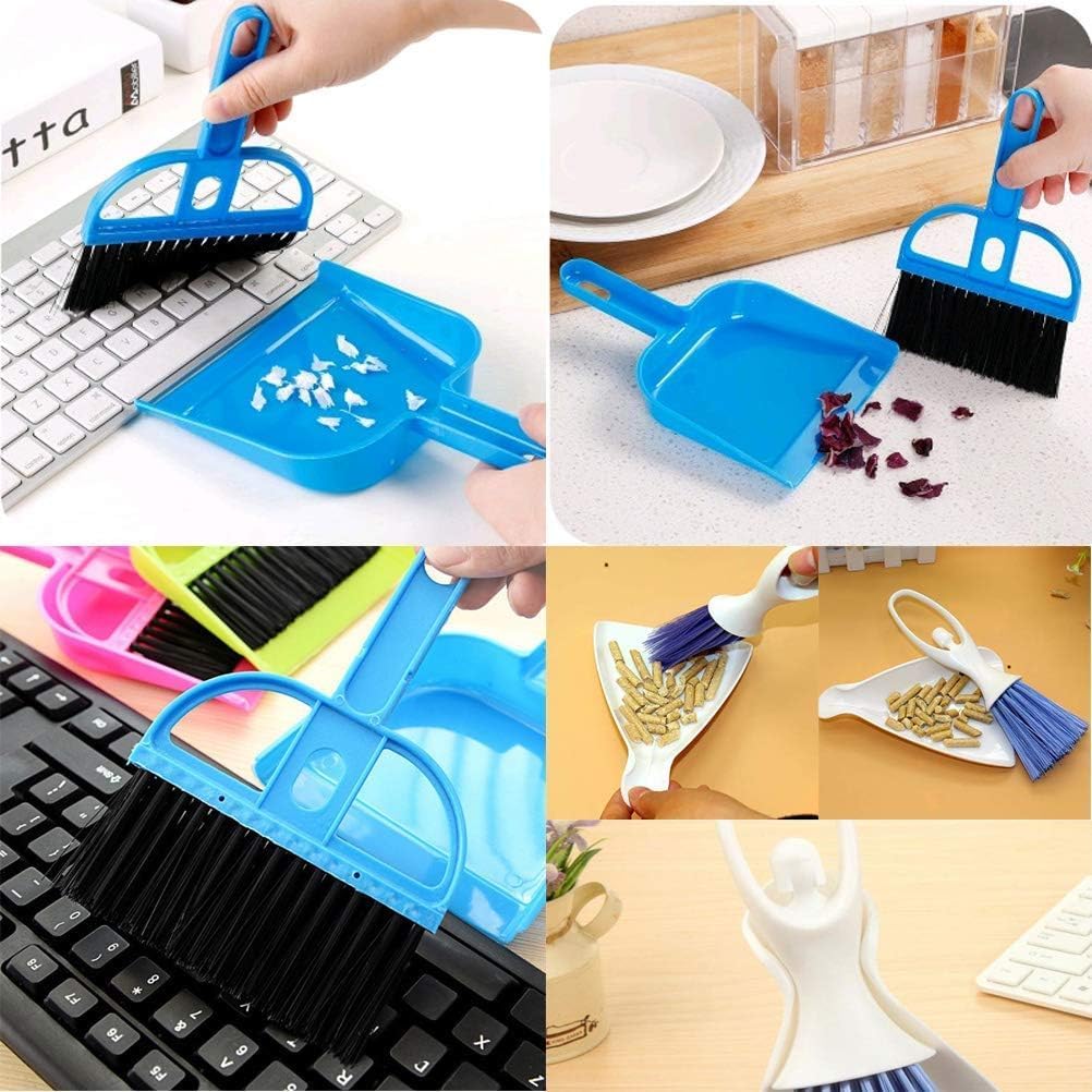 PINVNBY Mini Dustpan and Brush Set, Cage Cleaner for Guinea Pigs, Cats, Hedgehogs, Hamsters, Chinchillas, Rabbits, Reptiles, and Other Small Animals 2 Pack Mini Hand Broom and Dustpan - Image 5
